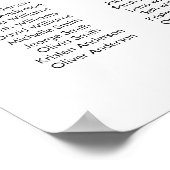 30 Tafels Ons Favoriete Personen Zitplaatsindeling Poster (Hoek)