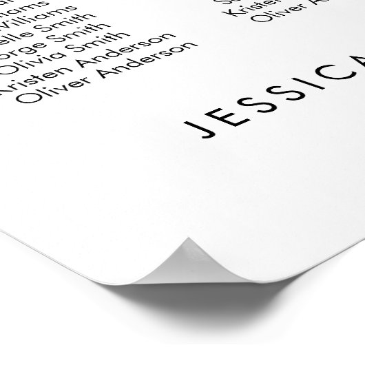 30 Tafels Onze favoriete Mensen Zitschema Plan Poster (Hoek)