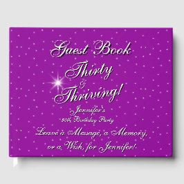 30 & Thriving Pink Paarse 30e verjaardag Gastenboek