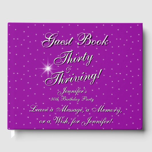 30 & Thriving Pink Paarse 30e verjaardag Gastenboek (Voorkant)