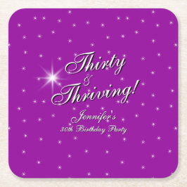 30 & Thriving Pink Paarse 30e verjaardag Kartonnen Onderzetters