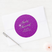 30 & Thriving Pink Paarse 30e verjaardag Ronde Sticker (Envelop)