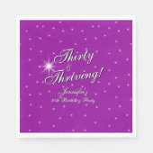 30 & Thriving Pink Paarse 30e verjaardag Servet (Voorkant)