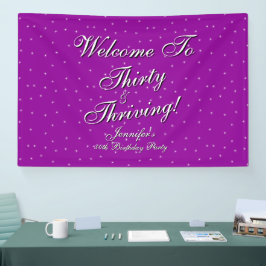 30 & Thriving Pink Paarse 30e verjaardag Spandoek