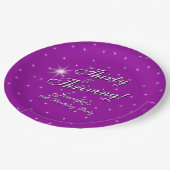 30 & Thriving, Roze Paarse 30ste Verjaardag 9" Papieren Bordje (Gekanteld)