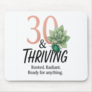 30 & Thriving – Verjaardag van Succulent en Kever Muismat