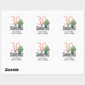 30 & Thriving – Verjaardag van Succulent en Kever Ronde Sticker (Vel)