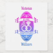 30 traditionele parel 30e trouwdag wijn etiket (Enkel label)