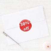 30% Uit (Percentage) Ronde Glanzende Sticker (Envelop)