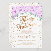 30 Uitstekend Verjaardagsfeest - Wit Goud Paarse Kaart (Voorkant / Achterkant)