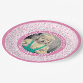 30 Uw foto Willekeurige nummerpatroon Roze/Wit Papieren Bordje (Gekanteld)