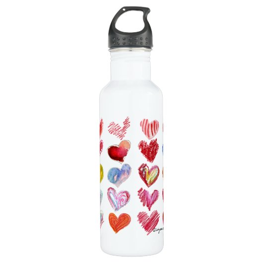 30 Valentijn Love Hearts Water Waterfles (Voorkant)