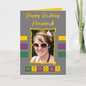 30 Vandaag Voeg foto en naam toe Grijs Geel Verjaa Kaart (Voorkant)