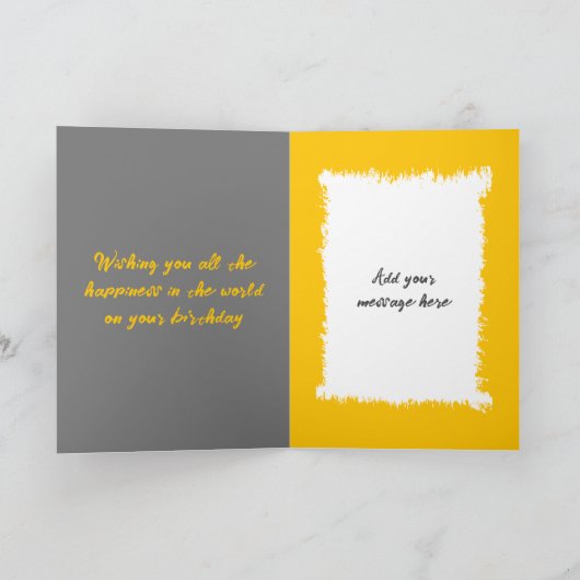 30 Vandaag Voeg foto en naam toe Grijs Geel Verjaa Kaart (Binnen)