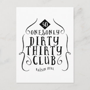 30 Verjaardag 30 jaar oud Dirty 30 Briefkaart