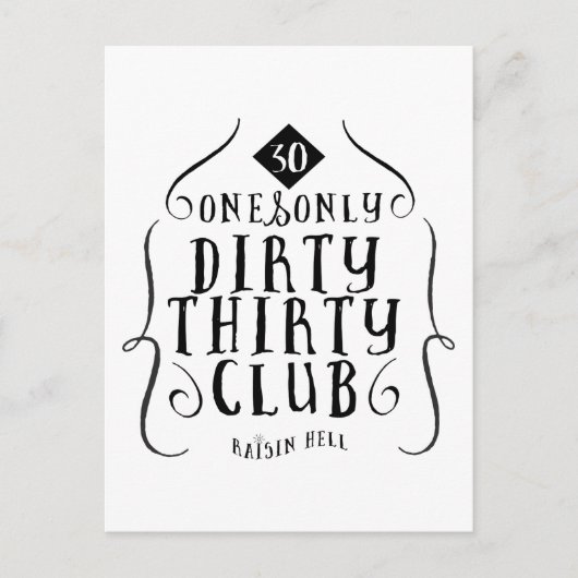 30 Verjaardag 30 jaar oud Dirty 30 Briefkaart (Voorkant)