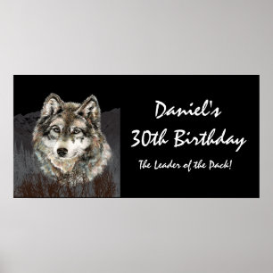 30 Verjaardag Banner Leider van de Roedel Wolf Pre Poster
