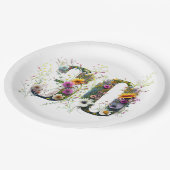 30 Verjaardag nummer Wildflowers Papieren Bordje (Gekanteld)