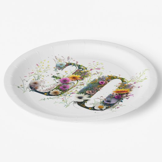 30 Verjaardag nummer Wildflowers Papieren Bordje (Gekanteld)