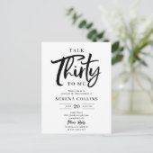 30 Verjaardag Talk Dertig Penseel Kalligrafie Briefkaart (Staand voorkant)