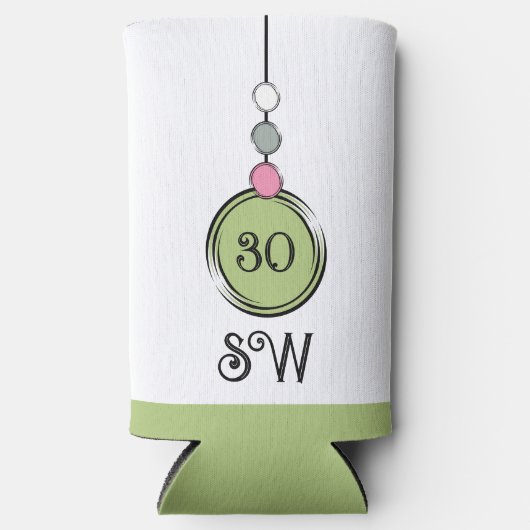 30 verjaardag voeg initialen toe om het even welke seltzer blikjeskoeler (Voorkant)