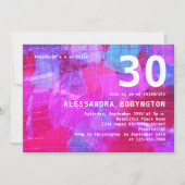 30 verjaardagsfeest roze rood wit meisjesachtig co kaart (Voorkant)