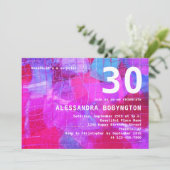 30 verjaardagsfeest roze rood wit meisjesachtig co kaart (Staand voorkant)