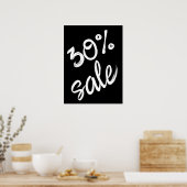 30% Verkoopteken, 18x24 Zwart-wit Verkoop Poster (Keuken)