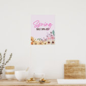 30% Verkoopteken, Lente Verkoopbevordering, Roze B Poster (Keuken)