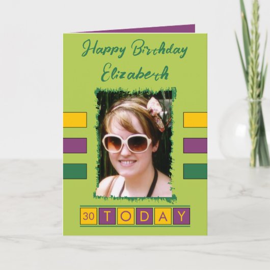 30 Voeg vandaag de naam van de fotoleeftijd toe vo Kaart (Voorkant)