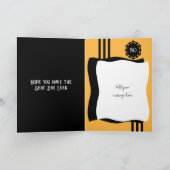 30 voeg vandaag foto toe zwarte oranje verjaardag kaart (Binnen)