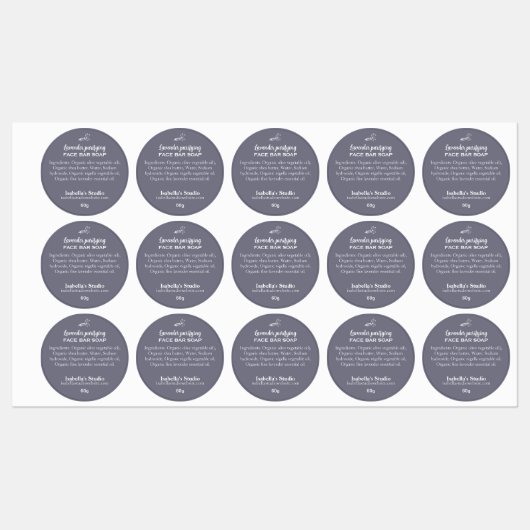 30 Waterbestendige lavendel Handgemaakte zeep Labels (Vel)