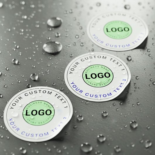 30 Waterproof Stickers (Business Logo, Brand Text)