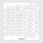 30 Witte Sieraden Prijslabel Barbell Sticker Set (Vel)