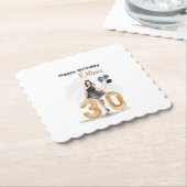 30 worden, gelukkige 30e verjaardag kartonnen onderzetters (Gebogen)
