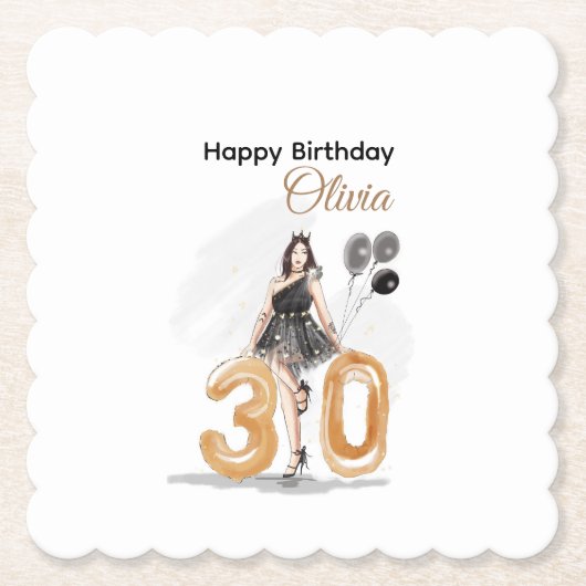 30 worden, gelukkige 30e verjaardag kartonnen onderzetters (Voorkant)