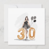 30 worden, gelukkige 30e verjaardag notitiekaartje (Voorkant)