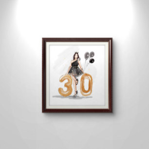30 worden, gelukkige 30e verjaardag poster