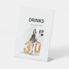 30 worden, gelukkige 30e verjaardag reclamebord met voetstuk