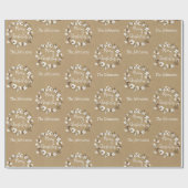 30 "x15" Kraft Katoenen Krans Naam Vrolijk Kerstfe Cadeaupapier (Vlak)