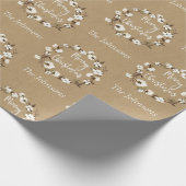 30 "x15" Kraft Katoenen Krans Naam Vrolijk Kerstfe Cadeaupapier (Hoek)