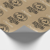 30 "x15" Kraft Zwart & Wit Naam Noordpool Cadeaupapier (Hoek)