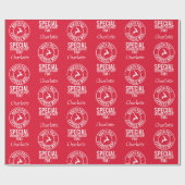 30 "x15" rood witte naam van Santa Wrapping Paper Cadeaupapier (Vlak)