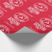 30 "x15" rood witte naam van Santa Wrapping Paper Cadeaupapier (Hoek)