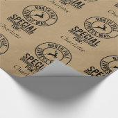 30 "x6" Kraft Black Naam van Santa Wrapping Paper Cadeaupapier (Hoek)