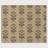 30 "x6" Kraft Black Naam van Santa Wrapping Paper Cadeaupapier (Vlak)