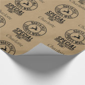 30 "x6" Kraft Black Naam van Santa Wrapping Paper Cadeaupapier (Hoek)