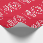 30 "x6" rood witte naam van Santa Wrapping Paper Cadeaupapier (Hoek)