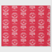 30 "x6" rood witte naam van Santa Wrapping Paper Cadeaupapier (Vlak)