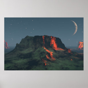 30" x 24" papier Poster met "Desert Monuments" afb